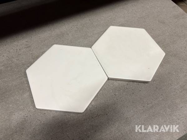 Klinker Tonalite Esagona Bianco Matt Hexagon ca 40kvm