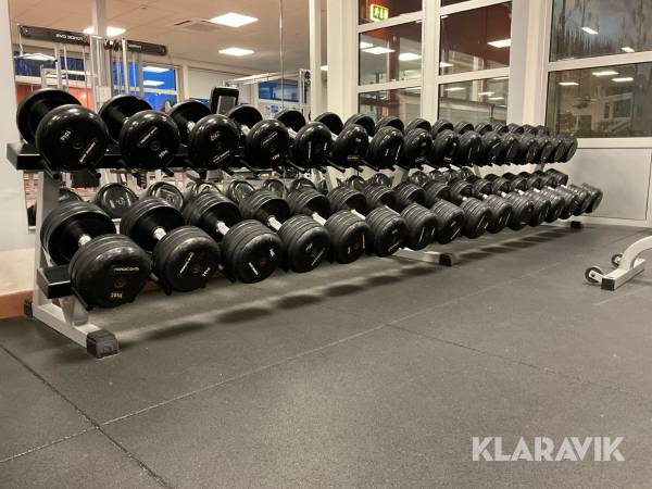 Hantelset Nordic Gym 16 par med ställning