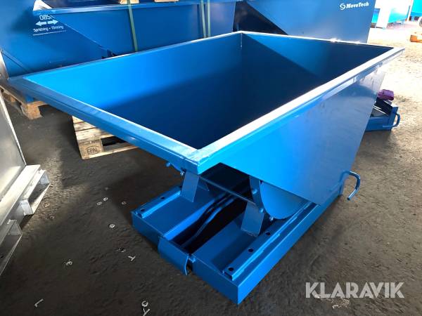 Tippcontainer Movetech med truckplatta och spak
