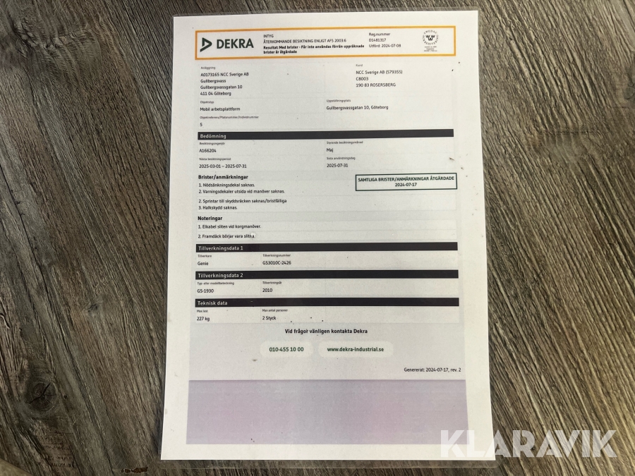 Saxlift Genie GS 1932